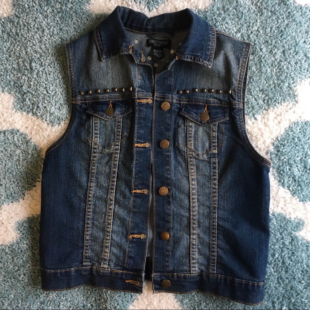 Studded Denim Vest